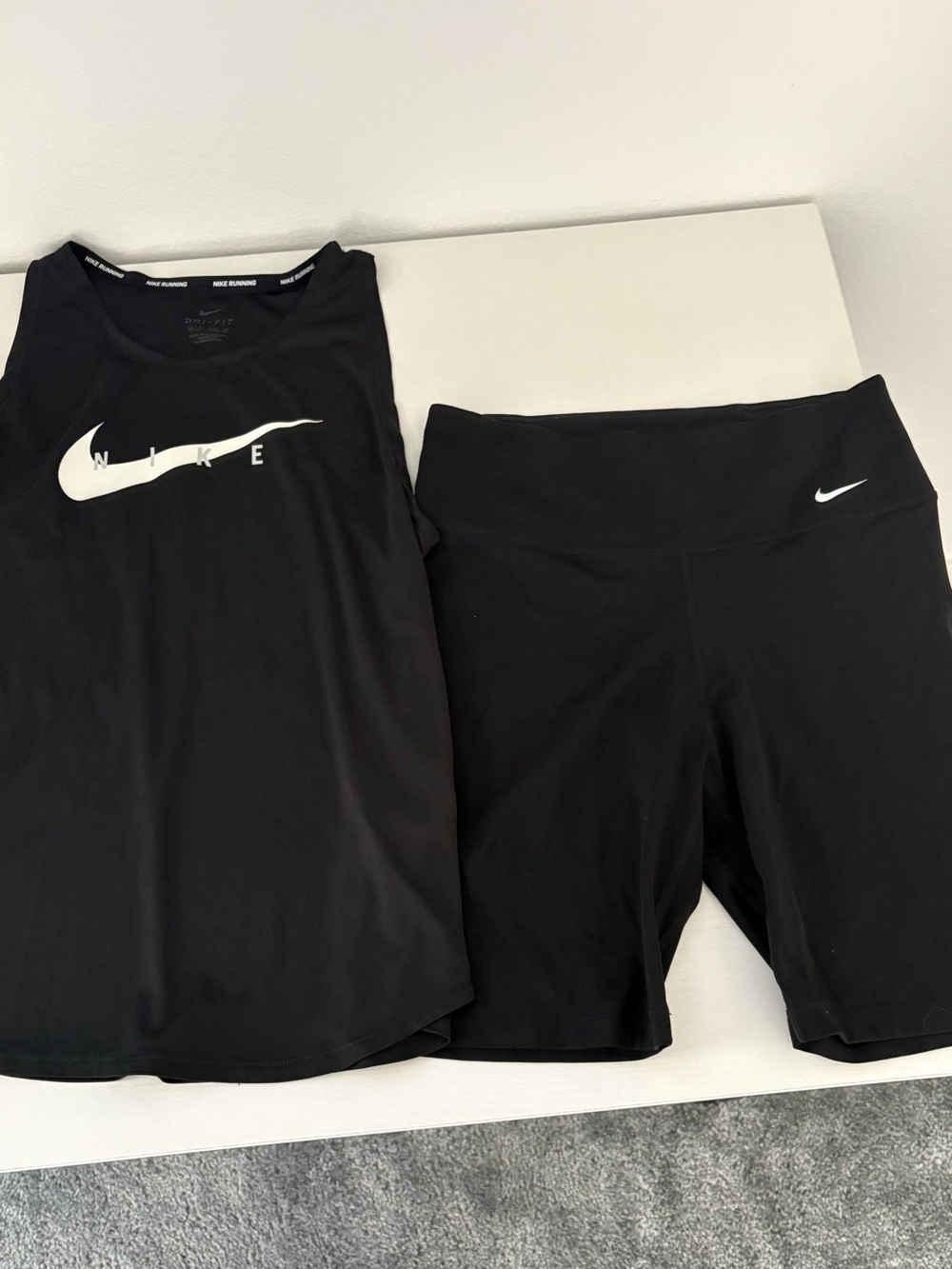 Nike Black Dri-FIT Running Tank with White Logos